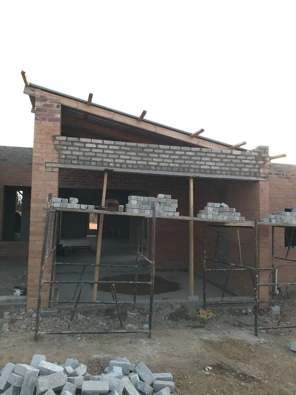 Completed open-plan lounge and kitchen