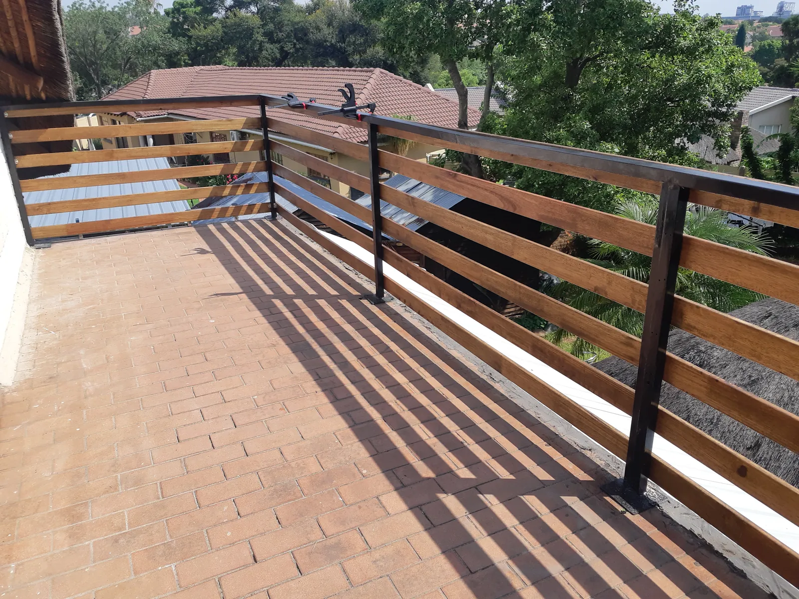 Balustrade with timber inserts
